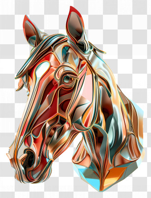 3d Horse Face - Abstract Colorful Horse Art Transparent PNG