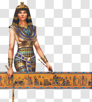 Egypt - Illustration Of Egyptian Queen With Hieroglyphs Transparent PNG