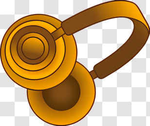 Icon - Golden Headphones For Music Lovers Transparent PNG