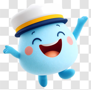 Cheerful Blue Mascot - Happy Blue Mascot Character Transparent PNG