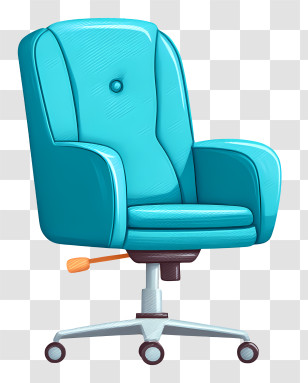 Office Chair - Blue Office Chair With Wheels Transparent PNG