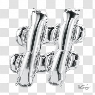 Mylar Balloon Hashtag Gold Party - Jewellery Transparent PNG