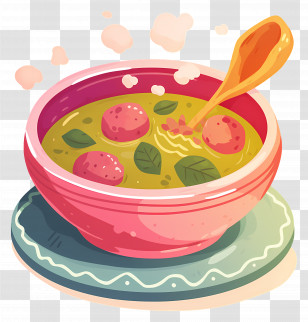 Caldo Verde - Hot Soup Bowl With Vegetables Transparent PNG