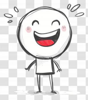Laughing Stick Figure Drawing - Laughing Stick Figure Cartoon Character Transparent PNG