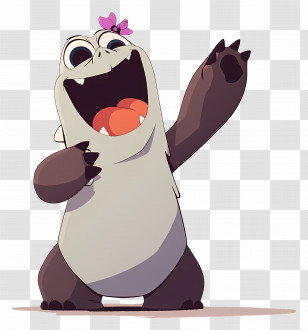 Cartoon Character - Cute Creature With Flower Cartoon Transparent PNG