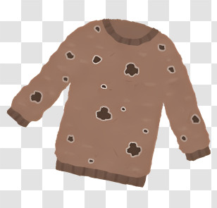 Fashion - Tattered Brown Sweater Illustration Transparent PNG