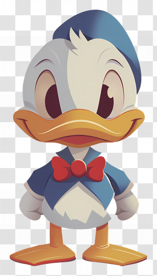 Donald Duck - Cute Cartoon Duck In Blue Sailor Suit Transparent PNG