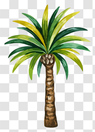 Palm Tree - Tropical Palm Tree Watercolor Illustration Transparent PNG