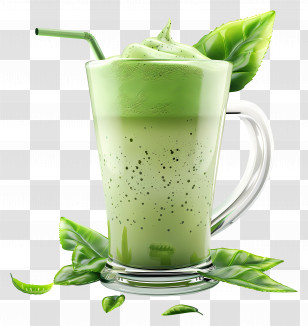 Matcha Green Tea - Green Smoothie Drink Transparent PNG