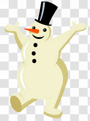 Oswald - Cheerful Snowman With Hat Transparent PNG