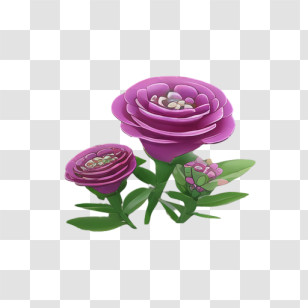 Plant - Purple Flowers With Green Stems Transparent PNG