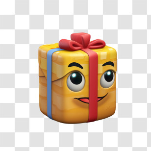 Wrapped Gift Emoji
 - Cute Gift Box With Ribbon Transparent PNG