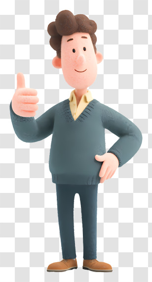 Man Giving Thumbs Up - Clay Character With Thumbs Up Transparent PNG