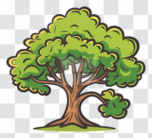 Animated Tree - Green Tree Cartoon Illustration Transparent PNG