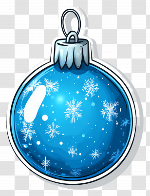 Blue Christmas - Blue Ornament With Snowflake Design Transparent PNG