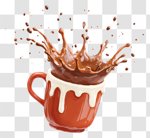 Splash Of Milk Coffee - Coffee Splash In Mug With Splash Transparent PNG