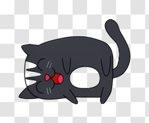 Cat - Sleeping Black Cat Illustration Transparent PNG