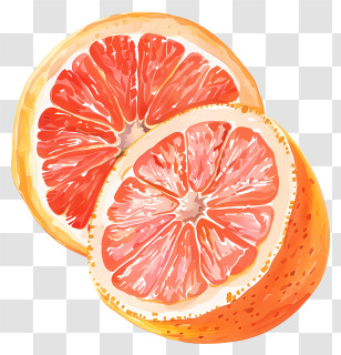 Grapefruits - Sliced Orange Grapefruit Illustration Transparent PNG
