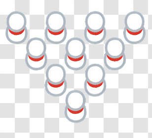 Bowling - Bowling Pins Set For Game Transparent PNG