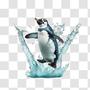 Cute Penguin
 - Penguin Splashing In Water Transparent PNG