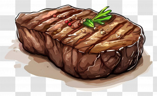 Steak - Grilled Steak With Herb And Spice Garnish Transparent PNG