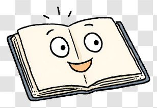 Cartoon Open Book - Happy Cartoon Book With A Smile Transparent PNG