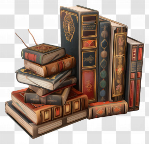Animated Books - Vintage Styled Stack Of Books Transparent PNG