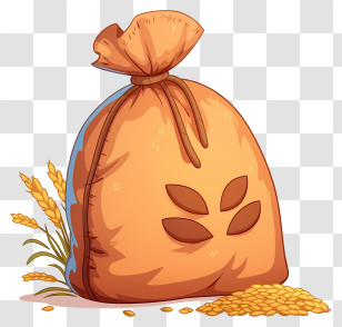 Wheat Sack - Grain Bag With Wheat Illustration Transparent PNG
