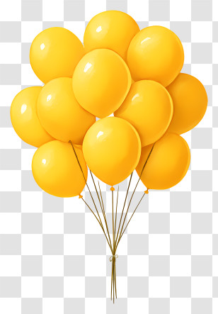 Gold Balloon Cluster - Yellow Balloons For Celebration Transparent PNG