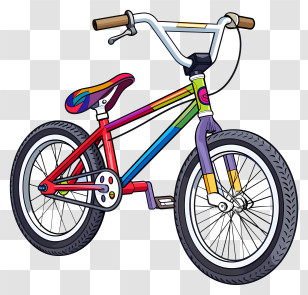 Bmx Bicycle - Cartoon Colorful Bicycle Illustration Transparent PNG
