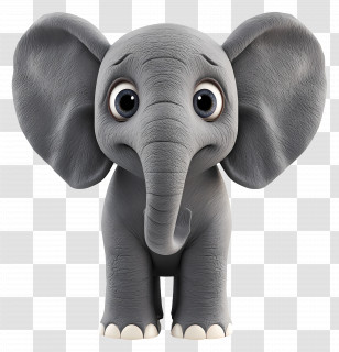 3d Elephant - Cute Baby Elephant Cartoon Transparent PNG