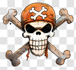 One Piece Jolly Roger - Pirate Skull With Crossbones Design Transparent PNG