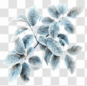 Leaves - Frosty Leaf Branches Illustration Transparent PNG