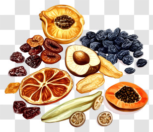 Hand Drawn Dried Fruit - Dried Fruits And Nuts Transparent PNG