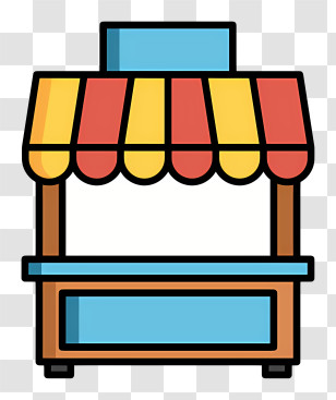 Food Cart Logo - Colorful Market Stall With Awning Transparent PNG