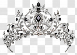 Tiara - Elegant Silver And Gem Tiara Illustration Transparent PNG