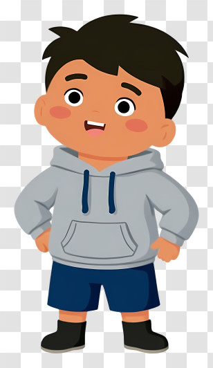 Preschool Boy - Boy In Hoodie Cartoon Transparent PNG