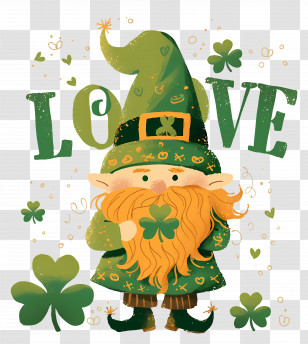 Saint Patricks Day - Leprechaun Holding A Clover Transparent PNG