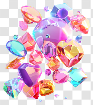 Jewel Day - Colorful Shiny Gems Transparent PNG