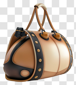 Bowling Bag - Stylish Brown Handbag Transparent PNG