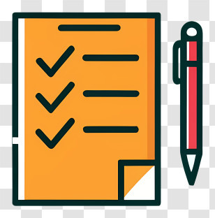 Checklist - Checklist And Pen Illustration In Flat Style Transparent PNG