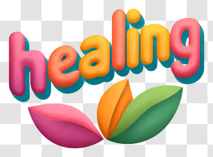 Healing Logo - Colorful Healing Text Logo Transparent PNG