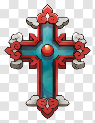 Cross Symbol - Ornate Red And Blue Cross Transparent PNG
