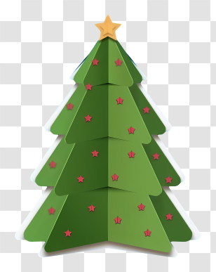 Christmas Tree - Decorative Christmas Tree With Red Stars Transparent PNG