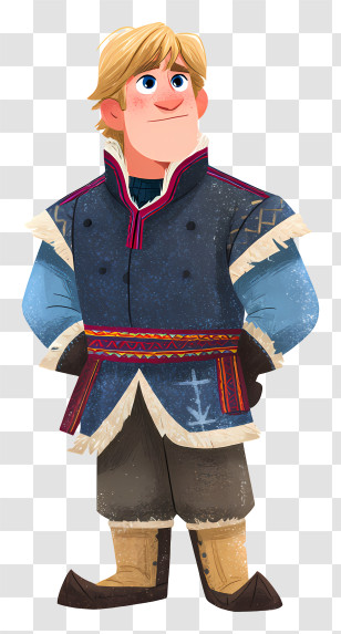 Frozen Kristoff - Blonde Cartoon Character In Winter Outfit Transparent PNG