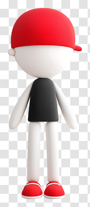 Person With Red Cap - Simple Red Hat Character Transparent PNG