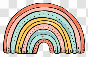 Rainbow - Cute Pastel Rainbow Illustration Transparent PNG