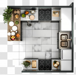 Kitchen Top View - Modern Kitchen Design Transparent PNG