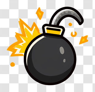 Black Bomb - Cartoon Bomb With Explosion Transparent PNG