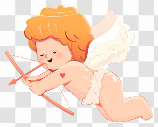 Cute Cupid - Cupid With Bow And Arrow In Cartoon Style Transparent PNG